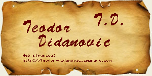 Teodor Didanović vizit kartica